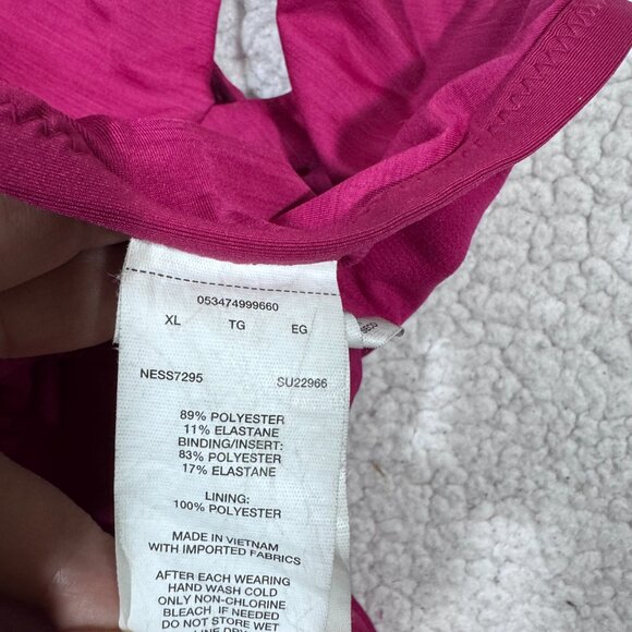 Nike Womens One Piece Swim Suit sz XL Stretch Dark Pink Key Hole Bathing Suit - Picture 5 of 6